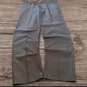 36x30 Grey Pleated Straight Wide Leg Dress Pants Y2K Grunge 2000s